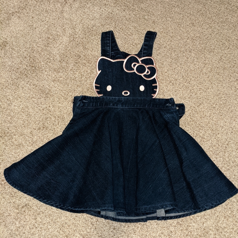 Girls Hello Kitty Skirtall, Dark Blue Denim, sz 4